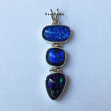 Dichroic Glass Sterling Silver Pendant