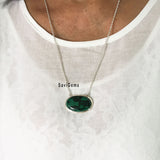 Malachite Sterling Silver Necklace