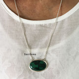 Malachite Sterling Silver Necklace