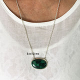 Malachite Sterling Silver Necklace