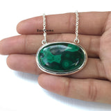 Malachite Sterling Silver Necklace