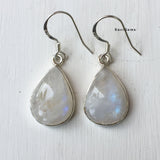 Rainbow Moonstone Teardrop Sterling Silver Earring