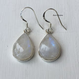 Rainbow Moonstone Teardrop Sterling Silver Earring