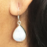 Rainbow Moonstone Teardrop Sterling Silver Earring