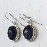 Blue Sunstone Oval 925 Sterling Silver Earring