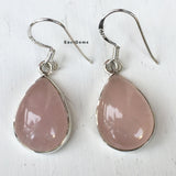 Rose Quartz Teardrop Sterling Silver Earring