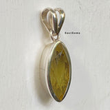 Lemon Topaz Facetted Marquise Silver Pendant
