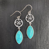 Turquoise Flower 925 Sterling Silver Earring