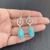 Turquoise Flower 925 Sterling Silver Earring