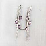 Facetted Amethyst Snake 925 Sterling Silver Earring