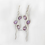 Facetted Amethyst Snake 925 Sterling Silver Earring