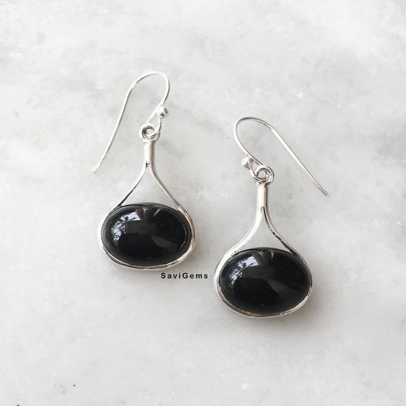 Black Onyx Drop 925 Sterling Silver Earring