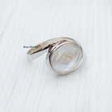 Rainbow Moonstone Twist 925 Sterling Silver Ring