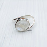 Rainbow Moonstone Twist 925 Sterling Silver Ring