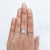 Rainbow Moonstone Twist 925 Sterling Silver Ring