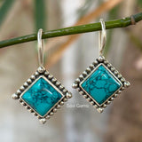 Turquoise Kite Sterling Silver Earring