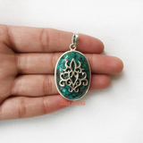 Natural Turquoise & Labradorite Sterling Silver Pendant