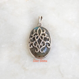 Natural Turquoise & Labradorite Sterling Silver Pendant