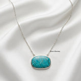 Original Natural Tibetan Turquoise 925 Silver Necklace.
