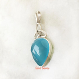 Blue Chalcedony Triquetra 925 Silver Pendant & Mother of Pearl Triquetra Silver Pendant