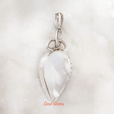 Blue Chalcedony Triquetra 925 Silver Pendant & Mother of Pearl Triquetra Silver Pendant