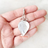 Blue Chalcedony Triquetra 925 Silver Pendant & Mother of Pearl Triquetra Silver Pendant