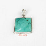 Natural Turquoise Sterling Silver Pendant