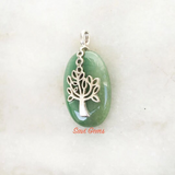 Green Aventurine Tree of Life Sterling Silver Pendant