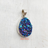 Titanium Druzy Sterling Silver Pendant