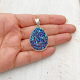 Titanium Druzy Sterling Silver Pendant