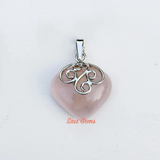 Rose Quartz Swirl Sterling Silver Pendant