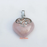 Rose Quartz Swirl Sterling Silver Pendant