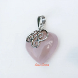 Rose Quartz Swirl Sterling Silver Pendant