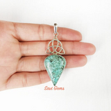 Natural Turquoise & Mother of Pearl Sterling Silver Pendant