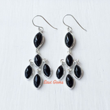 Black Onyx Chandelier 925 Sterling Silver Earring