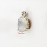 Facetted Rainbow Moonstone 925 Sterling Silver Pendant
