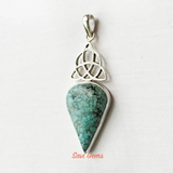 Natural Turquoise & Mother of Pearl Sterling Silver Pendant