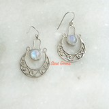 Rainbow Moonstone 925 Sterling Silver Earring