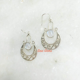 Rainbow Moonstone 925 Sterling Silver Earring
