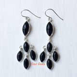 Black Onyx Chandelier 925 Sterling Silver Earring