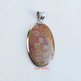 Fossil Coral 925 Sterling Silver Pendant