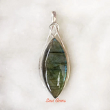 Labradorite Celtic Knot 925 Sterling Silver Pendant