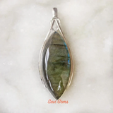 Labradorite Celtic Knot 925 Sterling Silver Pendant