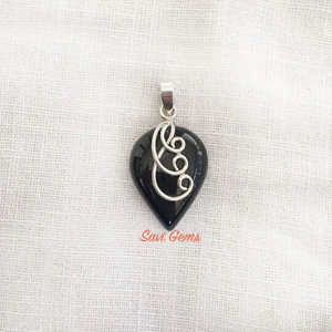 Black Onyx Sterling Silver Pendant