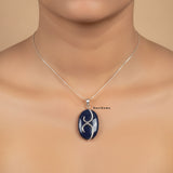 Blue Goldstone Sterling Silver Pendant