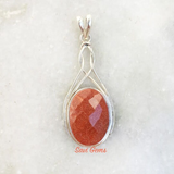 Facetted Golden Sunstone 925 Sterling Silver Pendant