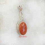 Facetted Golden Sunstone 925 Sterling Silver Pendant