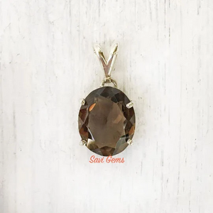 Facetted Smoky Quartz Sterling Silver Pendant