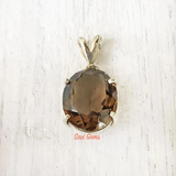 Facetted Smoky Quartz Sterling Silver Pendant