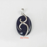 Blue Sunstone Sterling Silver Pendant